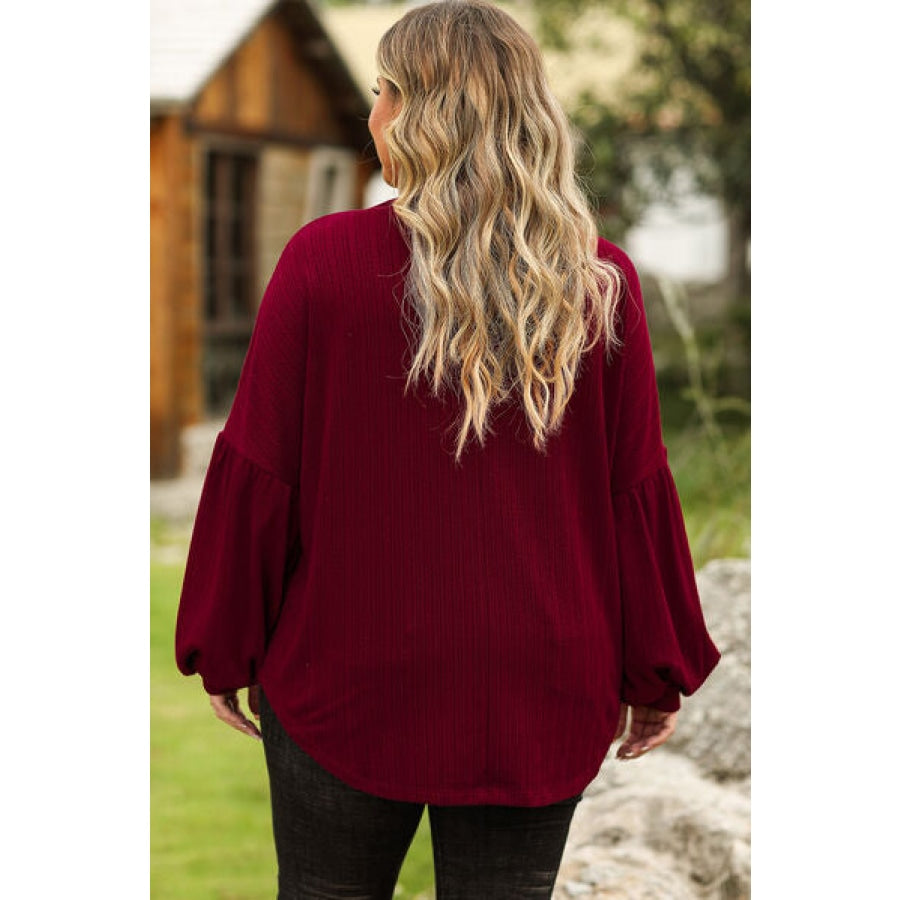 Plus Size Round Neck Dropped Shoulder T-Shirt Clothing