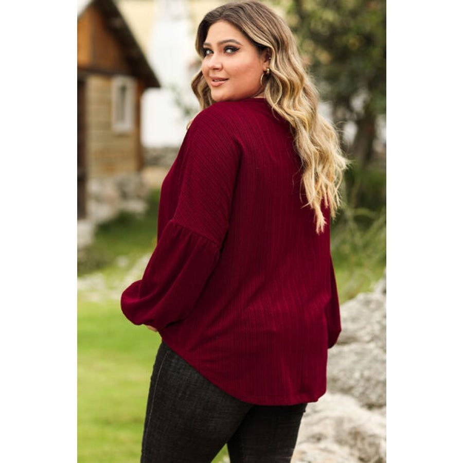 Plus Size Round Neck Dropped Shoulder T-Shirt Clothing