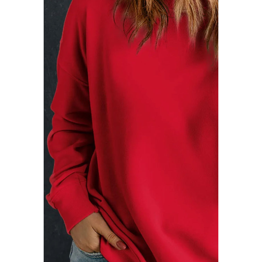 Plus Size Round Neck Long Sleeve Sweatshirt Apparel and Accessories