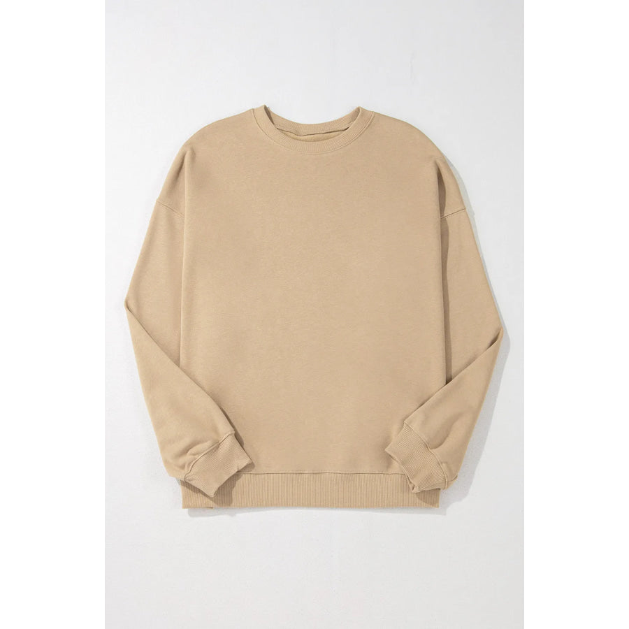 Plus Size Round Neck Long Sleeve Sweatshirt Apparel and Accessories