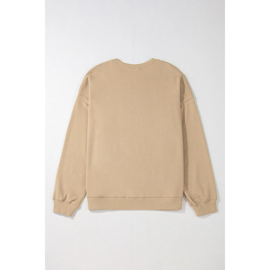 Plus Size Round Neck Long Sleeve Sweatshirt Apparel and Accessories