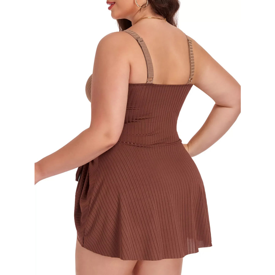 Plus Size Ruched One-Piece Swim Dress Apparel and Accessories
