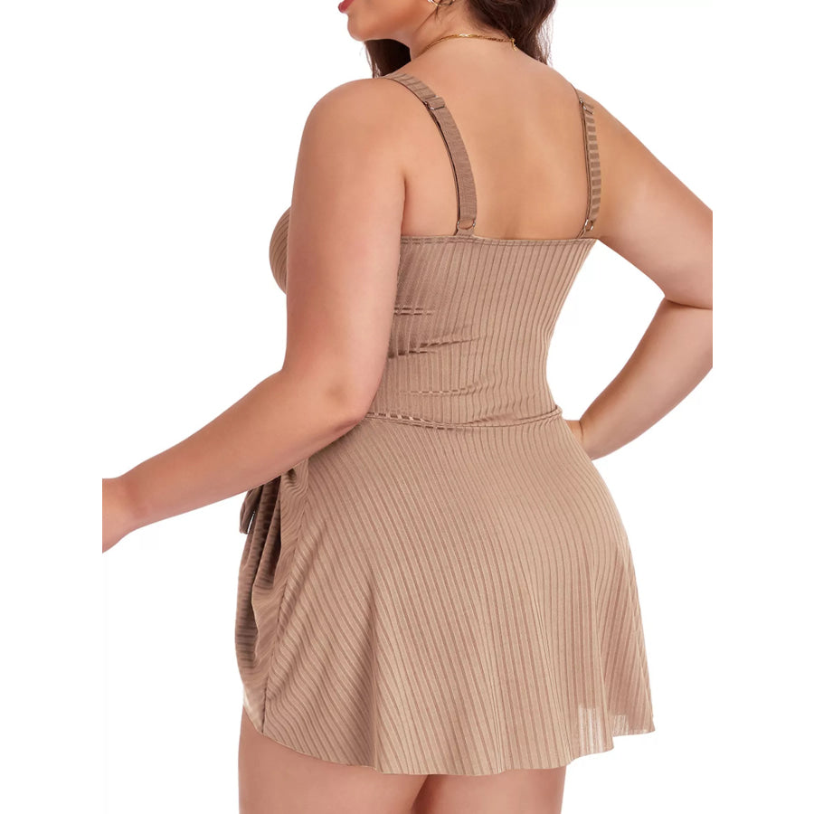 Plus Size Ruched One-Piece Swim Dress Apparel and Accessories