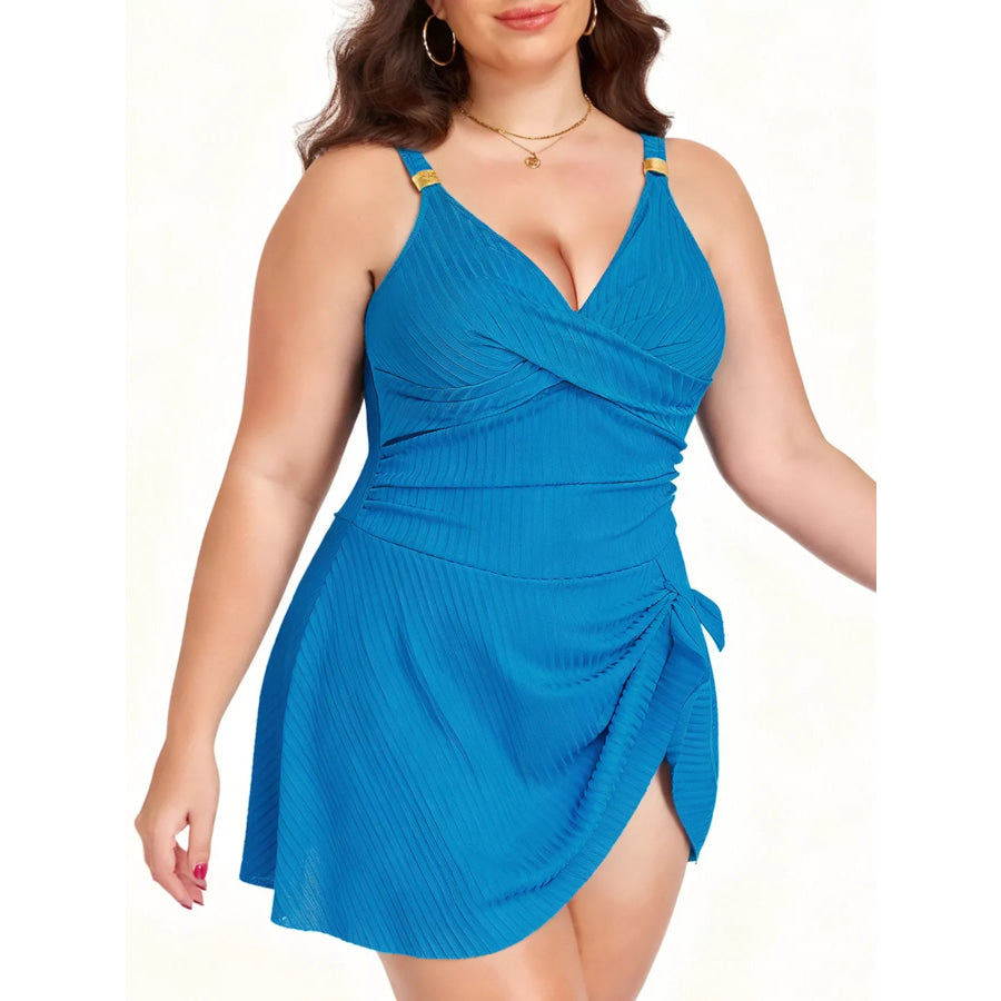 Plus Size Ruched One-Piece Swim Dress Apparel and Accessories