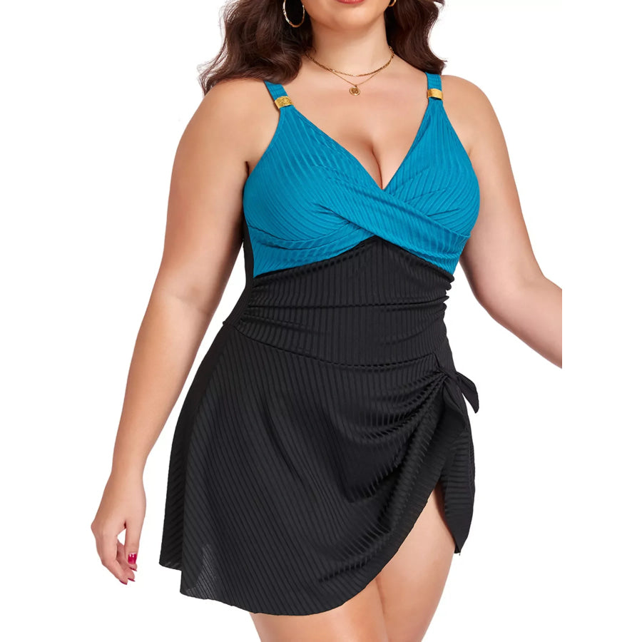Plus Size Ruched One-Piece Swim Dress Apparel and Accessories