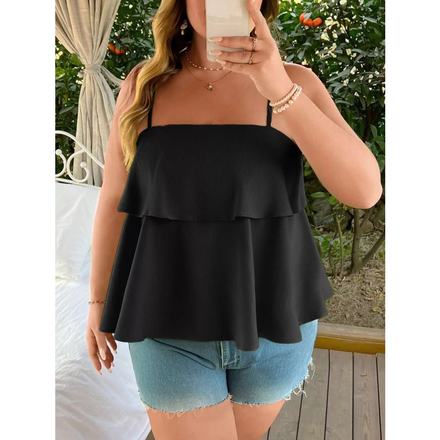 Plus Size Ruffle Hem Cami Apparel and Accessories