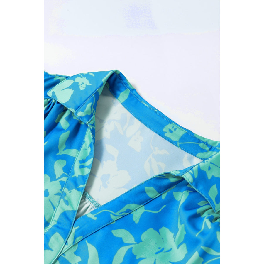 Plus Size Ruffled Printed Cap Sleeve Mini Dress Apparel and Accessories