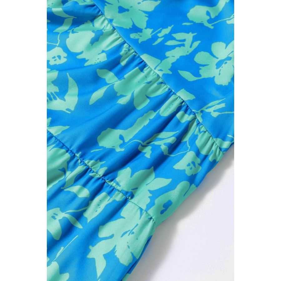 Plus Size Ruffled Printed Cap Sleeve Mini Dress Apparel and Accessories