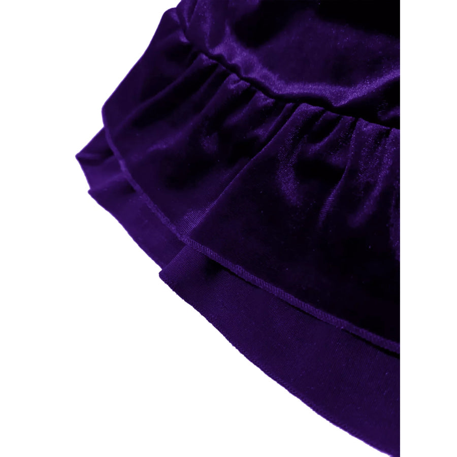 Plus Size Ruffled Velvet Elastic Waist Skirt Apparel and Accessories