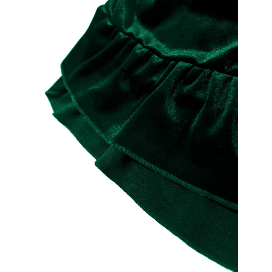 Plus Size Ruffled Velvet Elastic Waist Skirt Apparel and Accessories