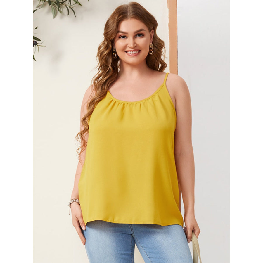 Plus Size Scoop Neck Cami Mustard / 0XL Apparel and Accessories