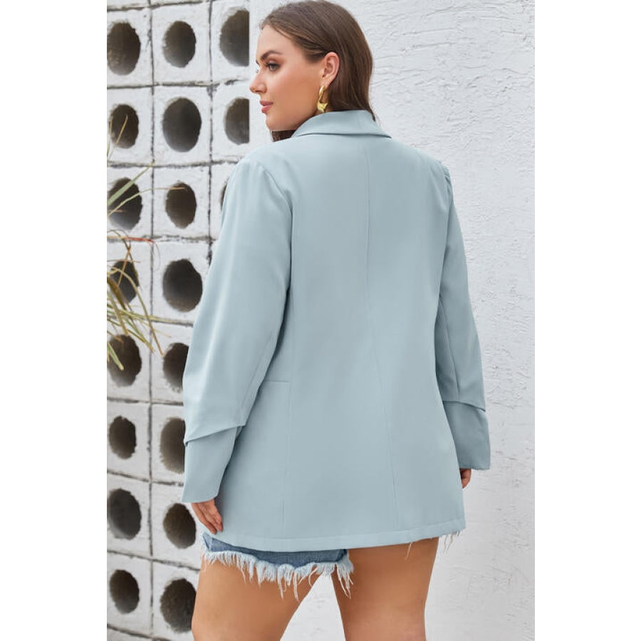 Plus Size Shawl Collar Long Sleeve Blazer Clothing