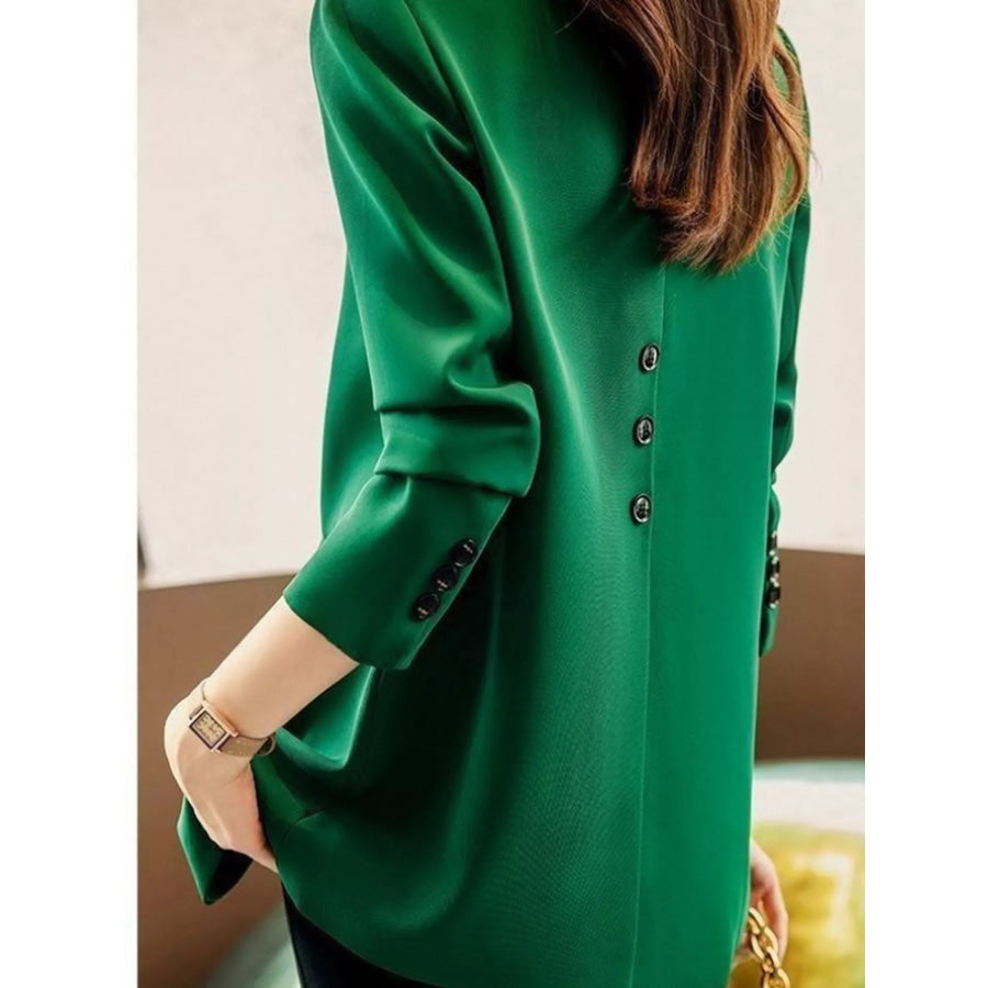 Plus Size Single-Button Lapel Collar Blazer Apparel and Accessories