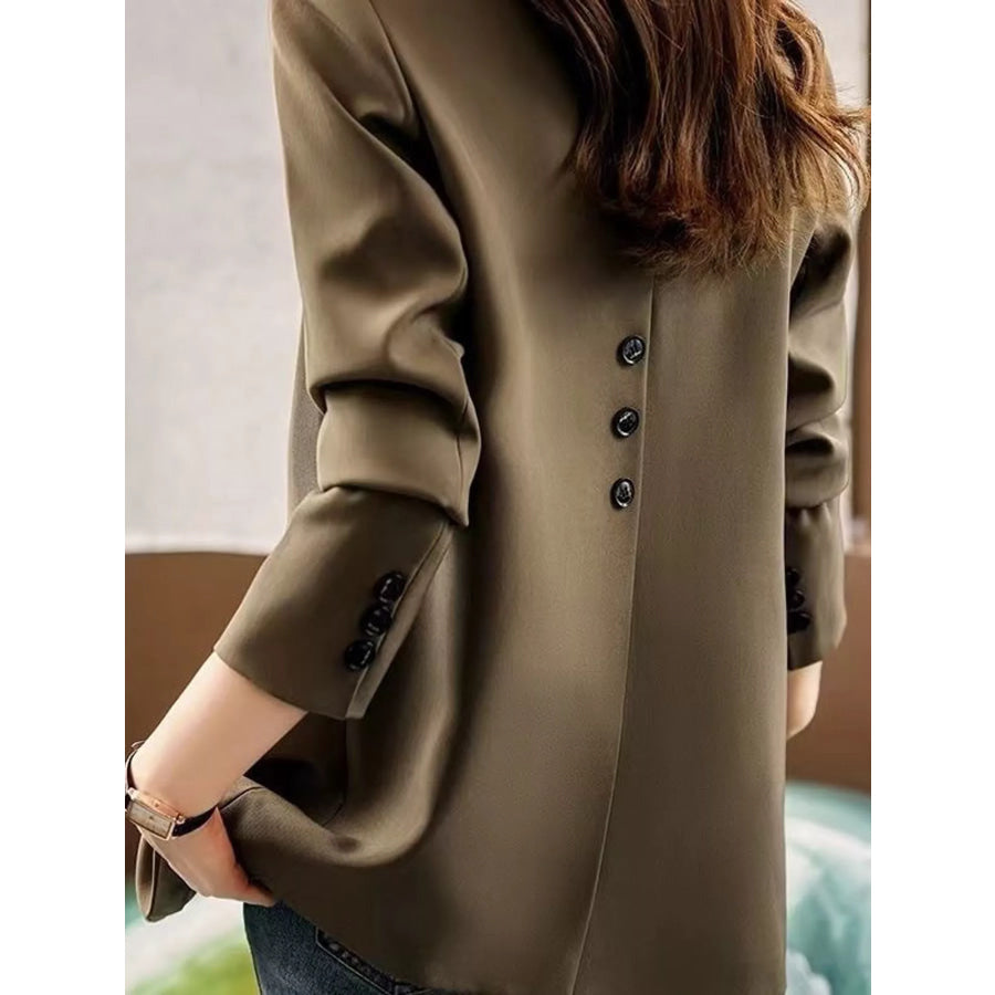 Plus Size Single-Button Lapel Collar Blazer Apparel and Accessories