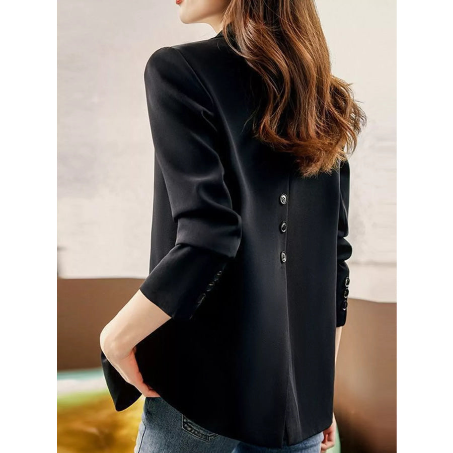 Plus Size Single-Button Lapel Collar Blazer Apparel and Accessories