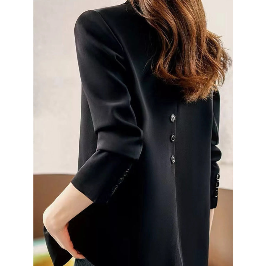 Plus Size Single-Button Lapel Collar Blazer Apparel and Accessories