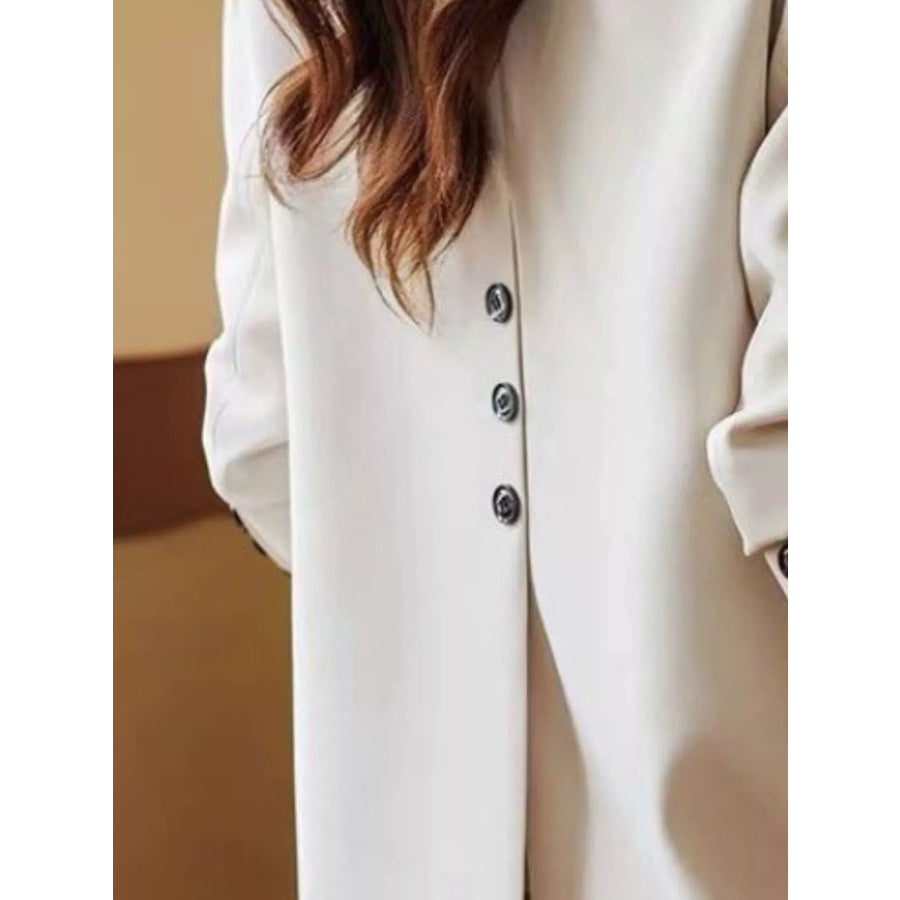 Plus Size Single-Button Lapel Collar Blazer Apparel and Accessories