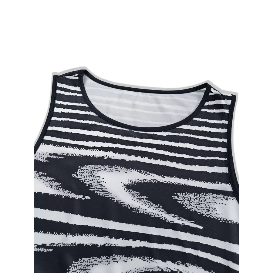 Plus Size Sleeveless Bodycon Maxi Dress with Abstract Print Apparel and Accessories