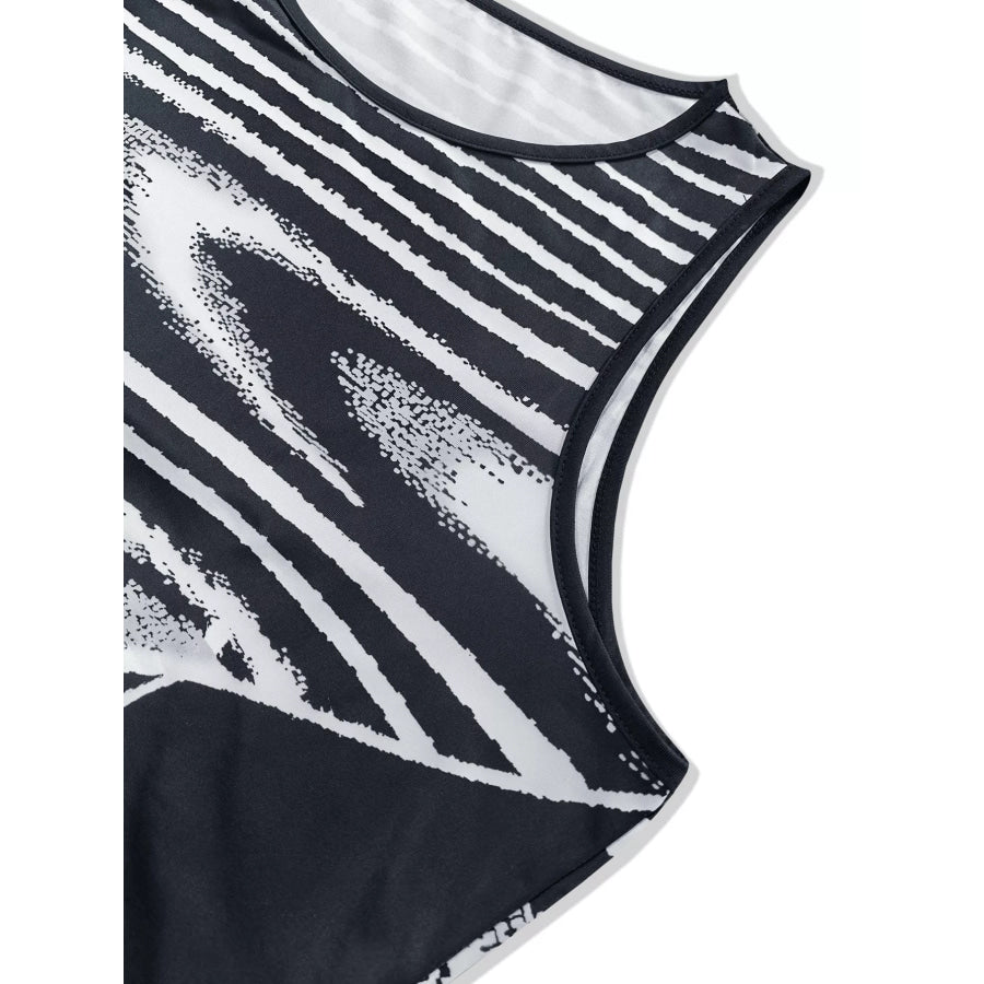 Plus Size Sleeveless Bodycon Maxi Dress with Abstract Print Apparel and Accessories