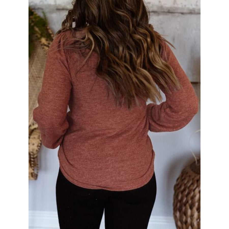 Plus Size Square Neck Long Sleeve T-Shirt Apparel and Accessories