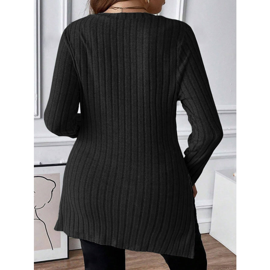 Plus Size Square Neck Long Sleeve Top Apparel and Accessories