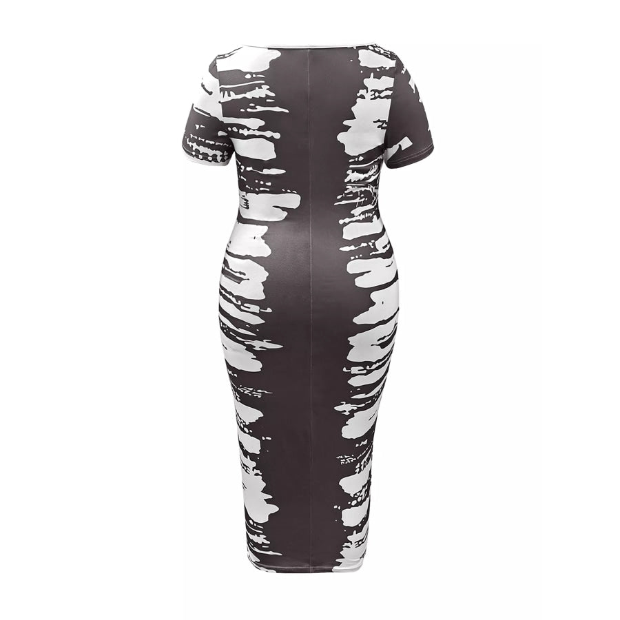 Plus Size Square Neck Short Sleeve Dress Apparel and Accessories