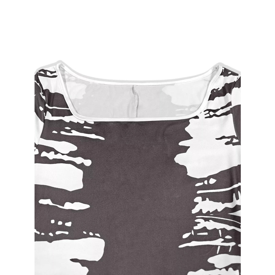 Plus Size Square Neck Short Sleeve Dress Apparel and Accessories