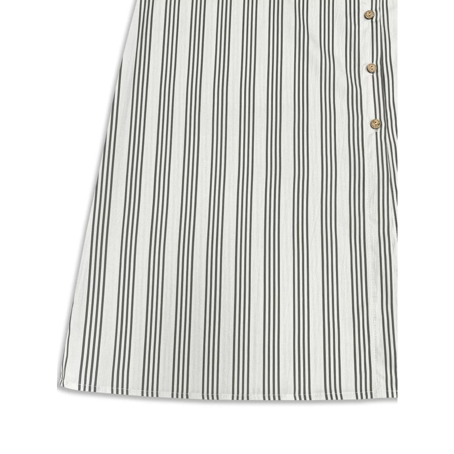 Plus Size Striped Button Front Midi Dress Apparel and Accessories