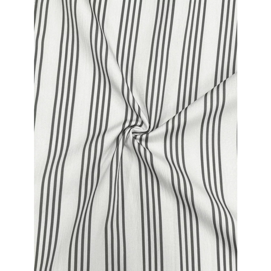 Plus Size Striped Button Front Midi Dress Apparel and Accessories