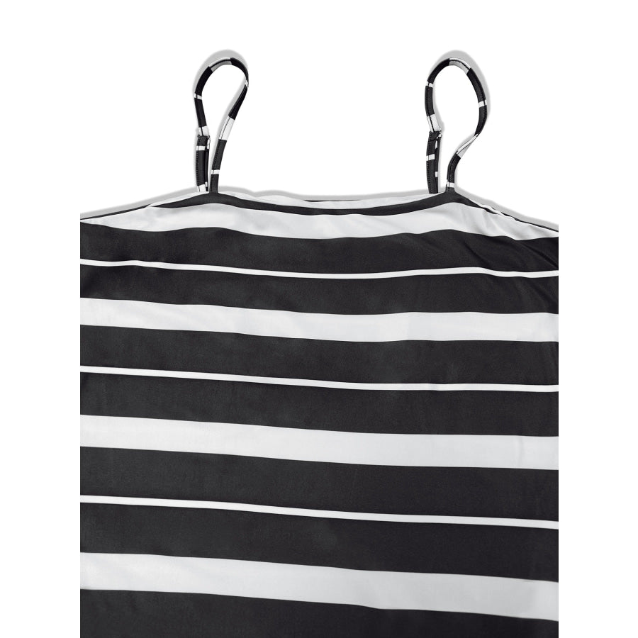Plus Size Striped Spaghetti Strap Maxi Dress Apparel and Accessories
