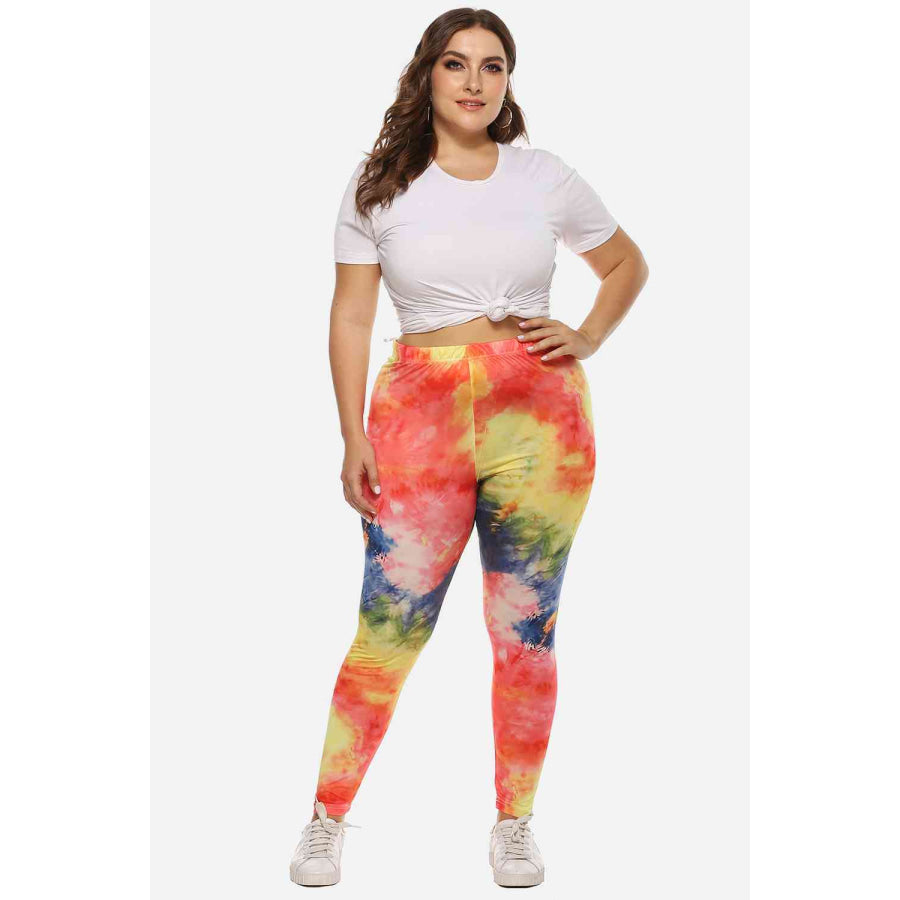 Plus Size Tie Dye Legging Multicolor / L