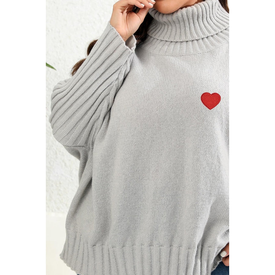 Plus Size Turtle Neck Long Sleeve Sweater