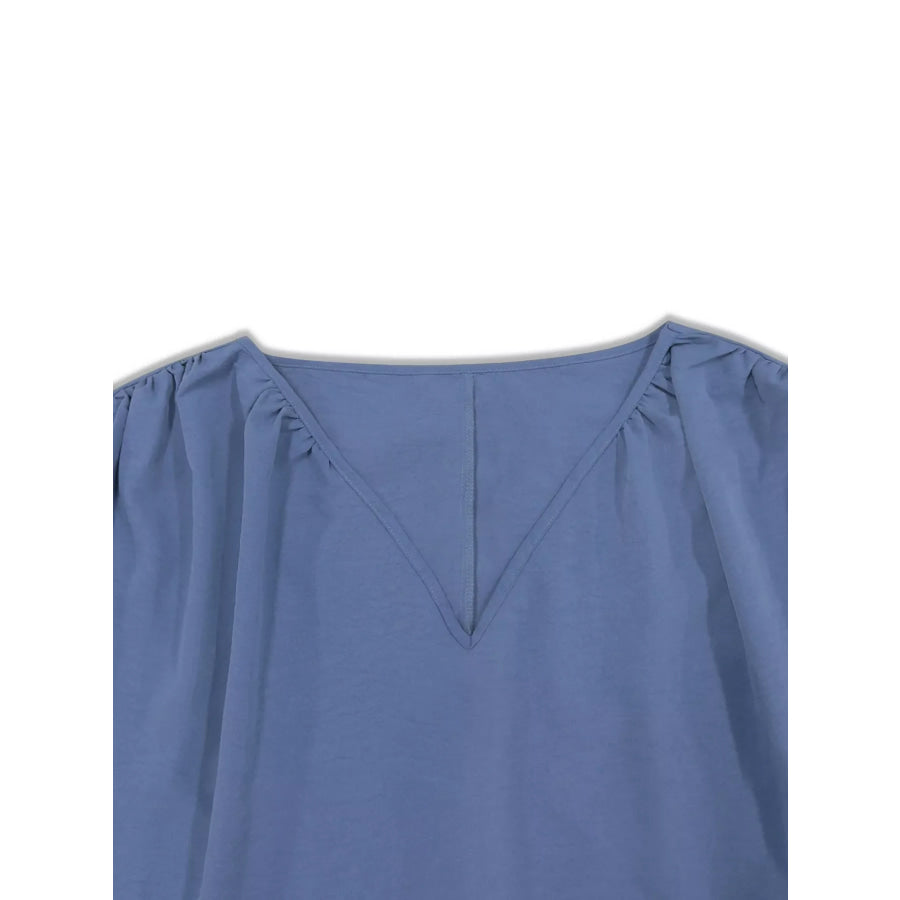 Plus Size V-Neck Long Sleeve Blouse Apparel and Accessories