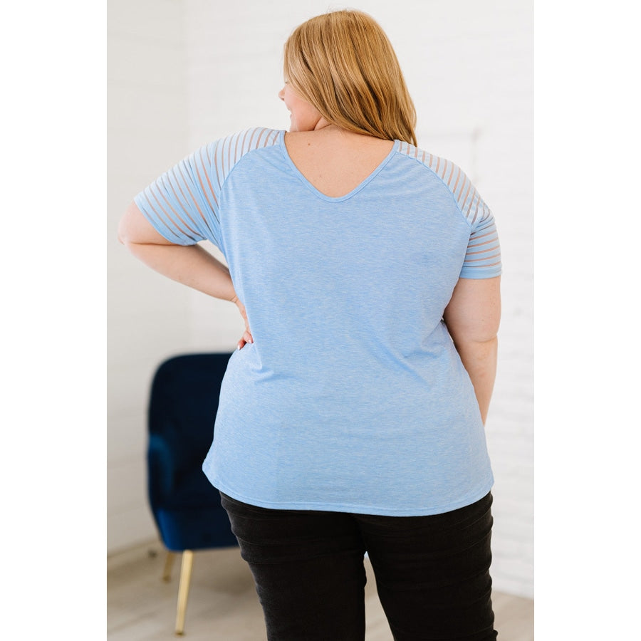 Plus Size V-Neck Raglan Sleeve Tee