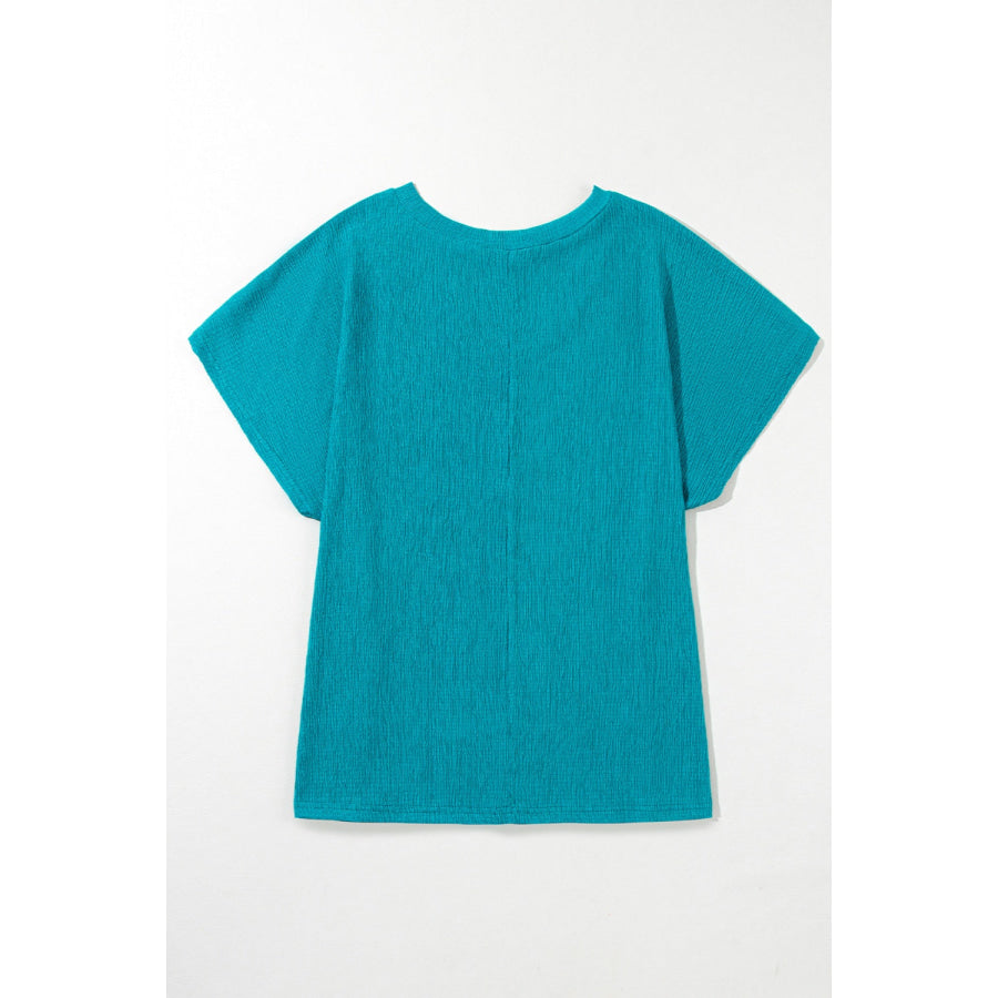 Plus Size V-Neck Short Sleeve Top Apparel and Accessories