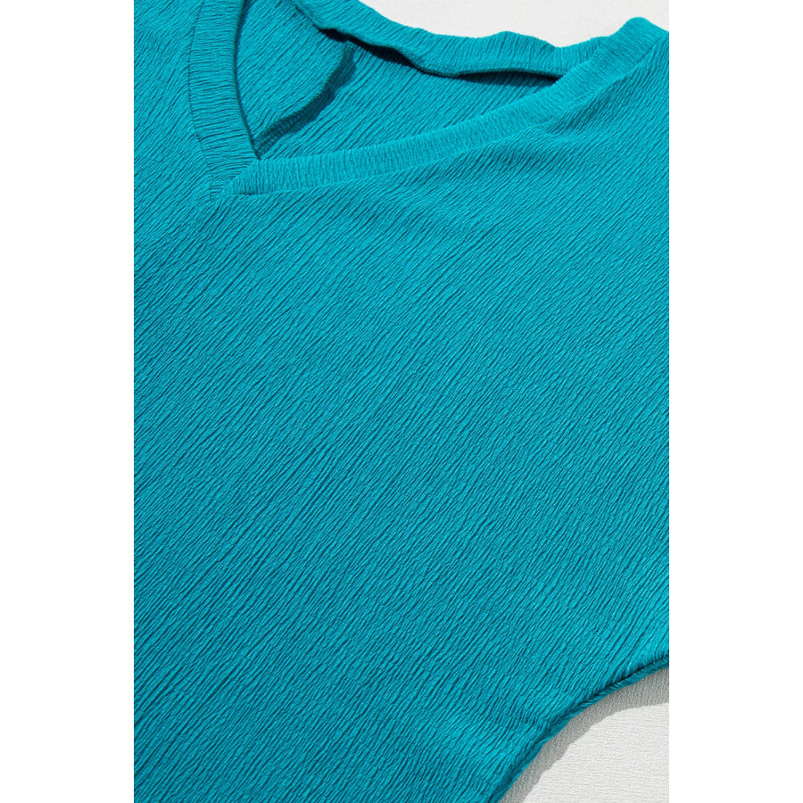 Plus Size V-Neck Short Sleeve Top Apparel and Accessories