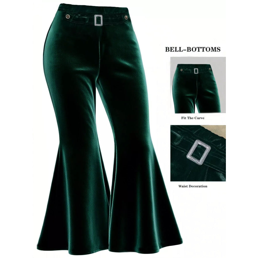 Plus Size Velvet Flared Pants Apparel and Accessories