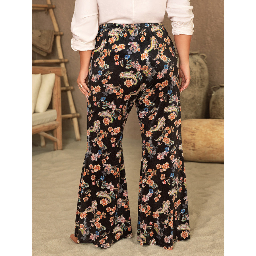 Plus Size Wide Leg Printed Pants Apparel and Accessories