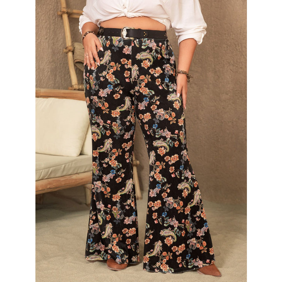 Plus Size Wide Leg Printed Pants Apparel and Accessories