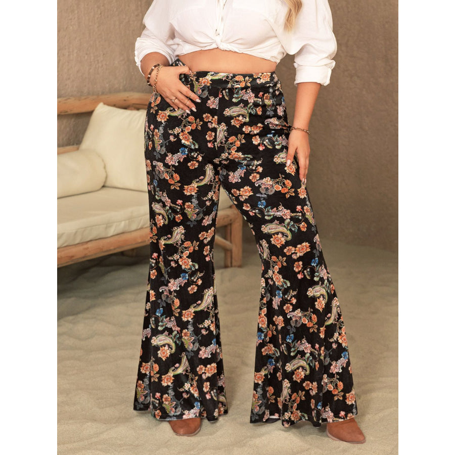 Plus Size Wide Leg Printed Pants Apparel and Accessories