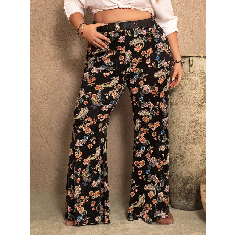 Plus Size Wide Leg Printed Pants Apparel and Accessories