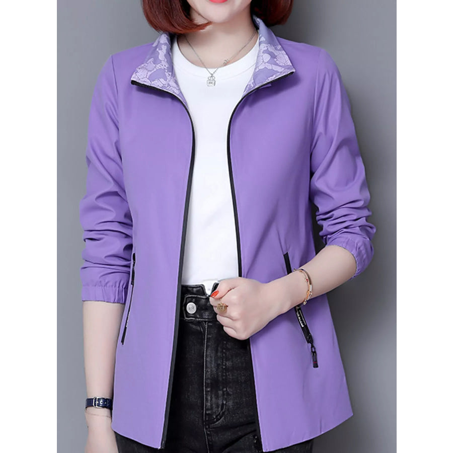 Plus Size Zip Up Hooded Jacket Apparel and Accessories
