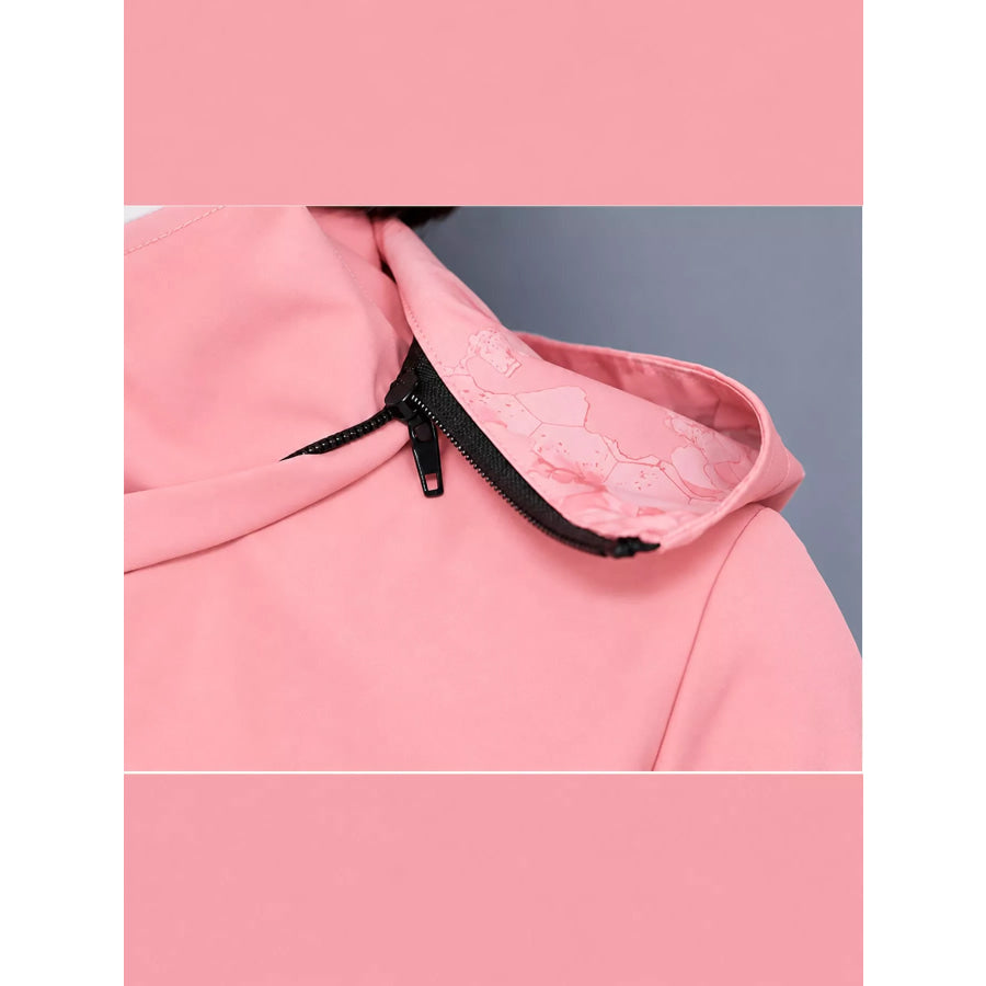 Plus Size Zip Up Hooded Jacket Apparel and Accessories