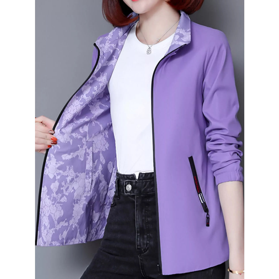 Plus Size Zip Up Hooded Jacket Apparel and Accessories