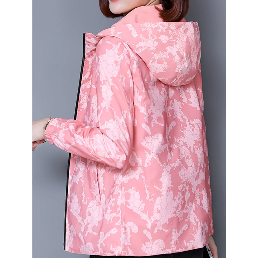 Plus Size Zip Up Hooded Jacket Apparel and Accessories