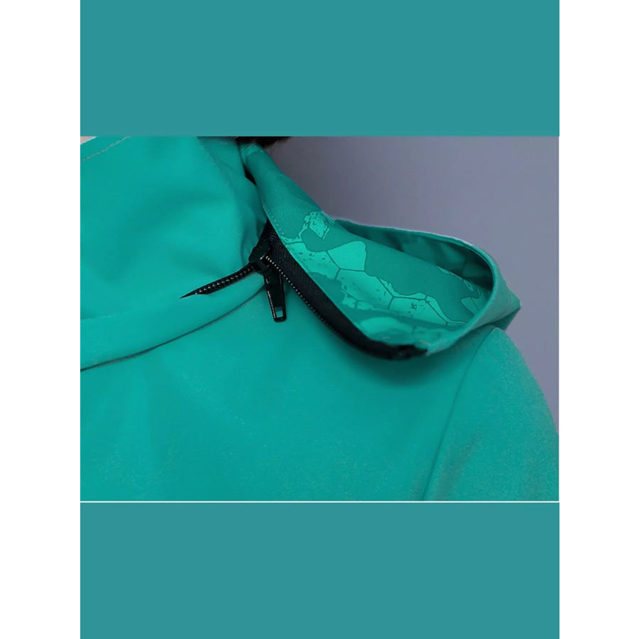 Plus Size Zip Up Hooded Jacket Apparel and Accessories