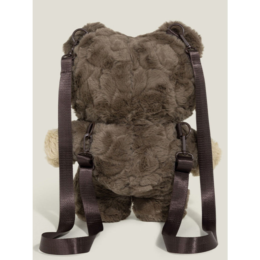 Plush Bear Backpack Bag Brown / One Size Apparel and Accessories
