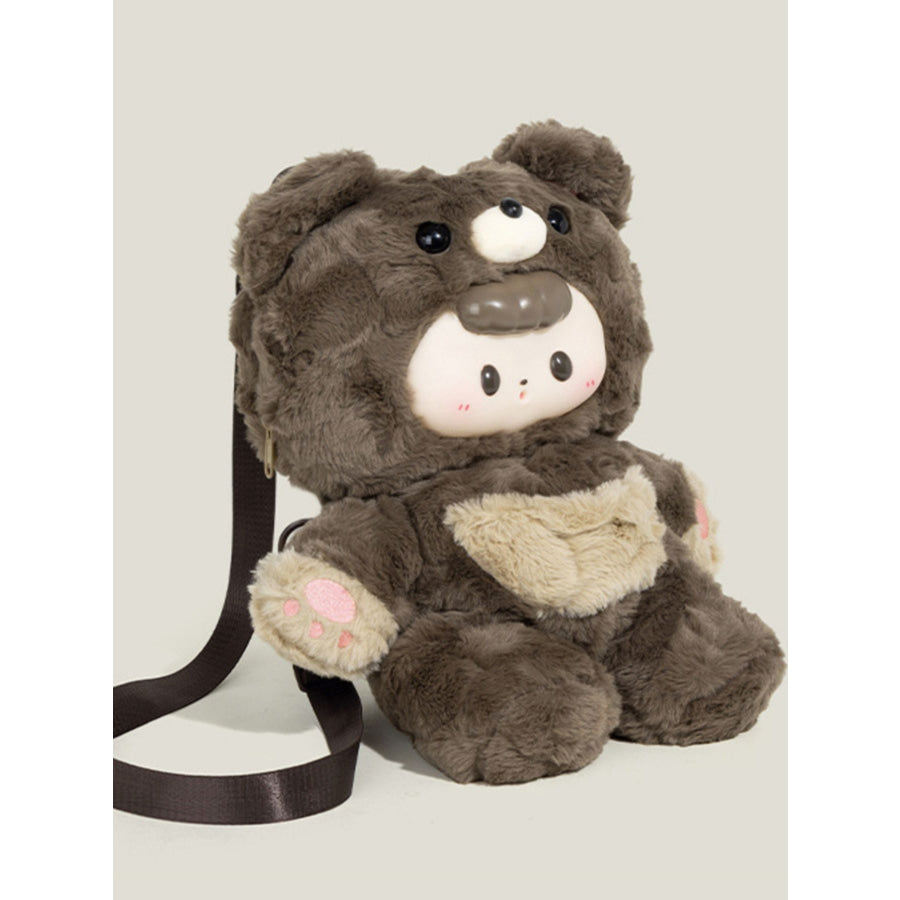 Plush Bear Backpack Bag Brown / One Size Apparel and Accessories