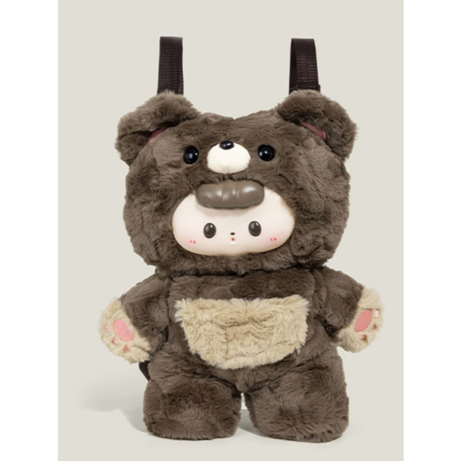 Plush Bear Backpack Bag Brown / One Size Apparel and Accessories
