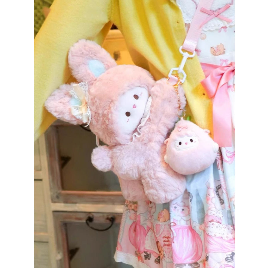 Plush Bunny Backpack Bag Blush Pink / ONESIZE Apparel and Accessories